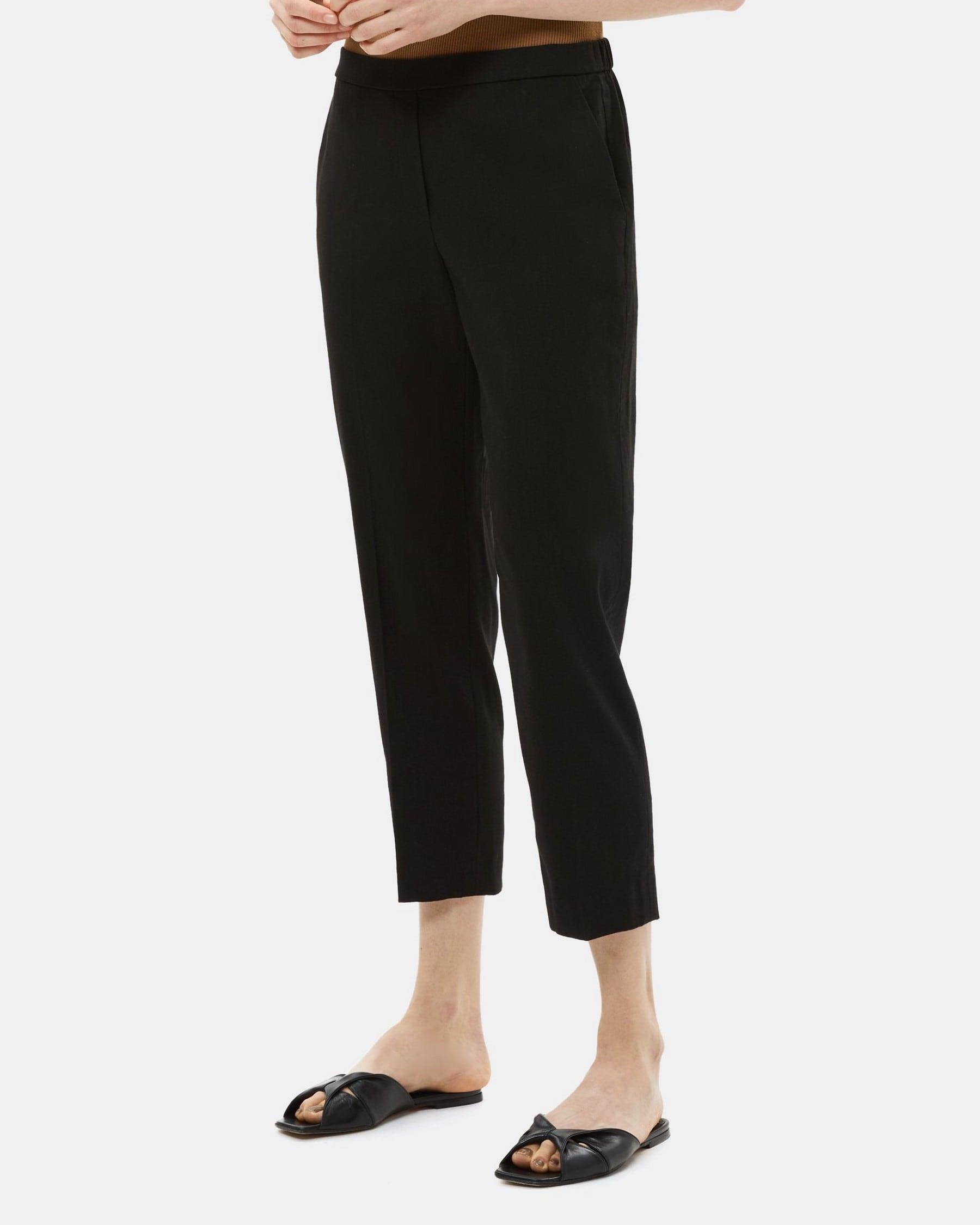 Slim Cropped Pull-On Pant in Linen Product Image