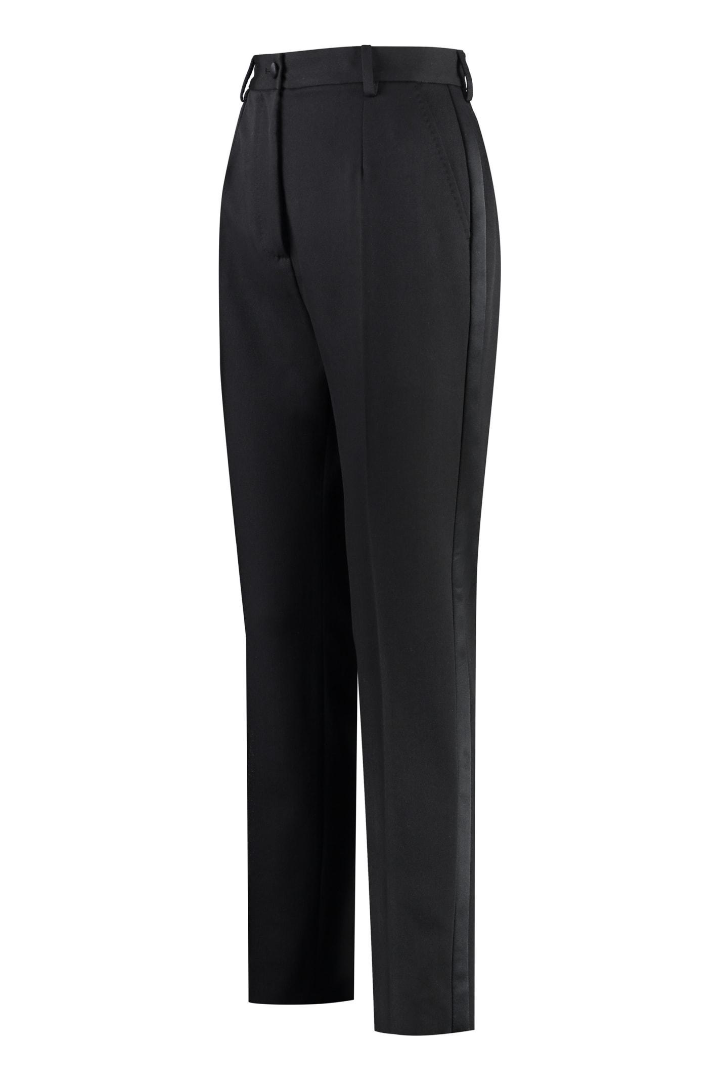 Wool Gabardine Trousers In Black Product Image