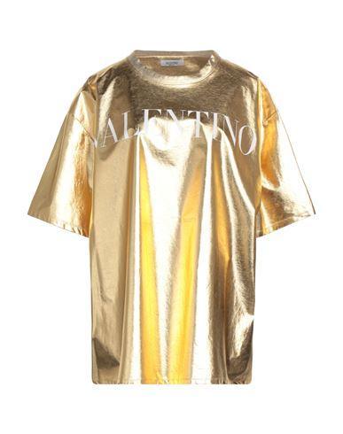 VALENTINO Garavani Woman T-shirt Gold Size S Cotton Product Image