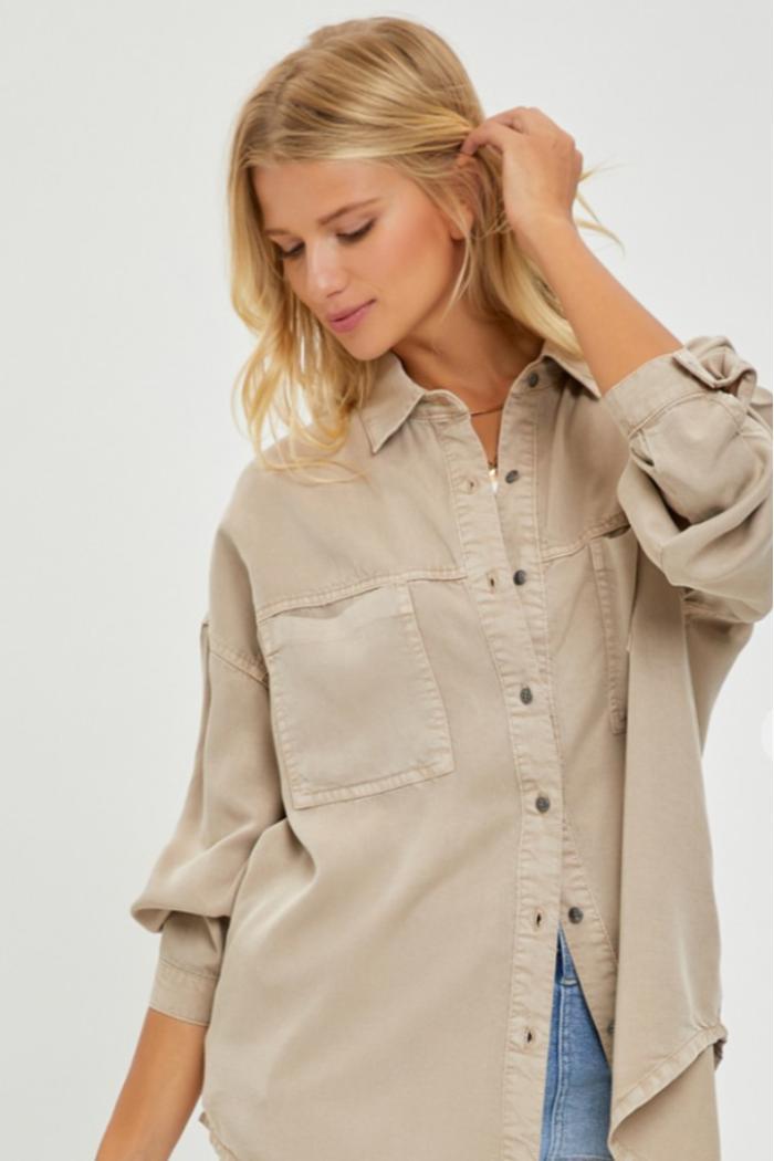 Oversized Tencel Button Up product image