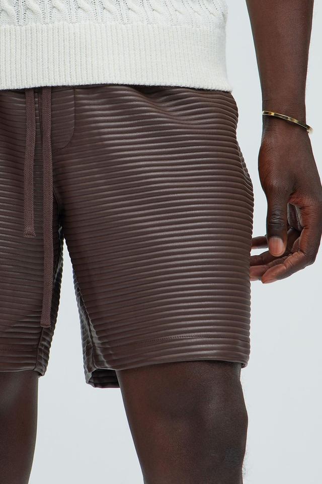 Renzo Textured Shorts - Brown Product Image