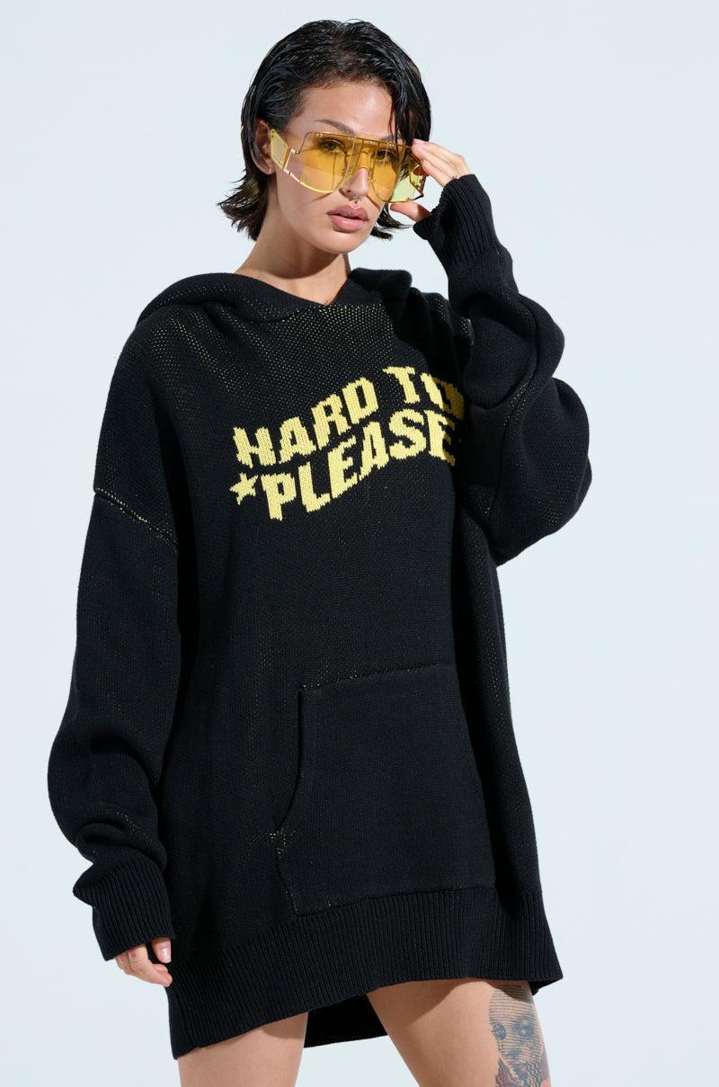 HARD TO PLEASE OVERSIZED HOODED SWEATER Product Image