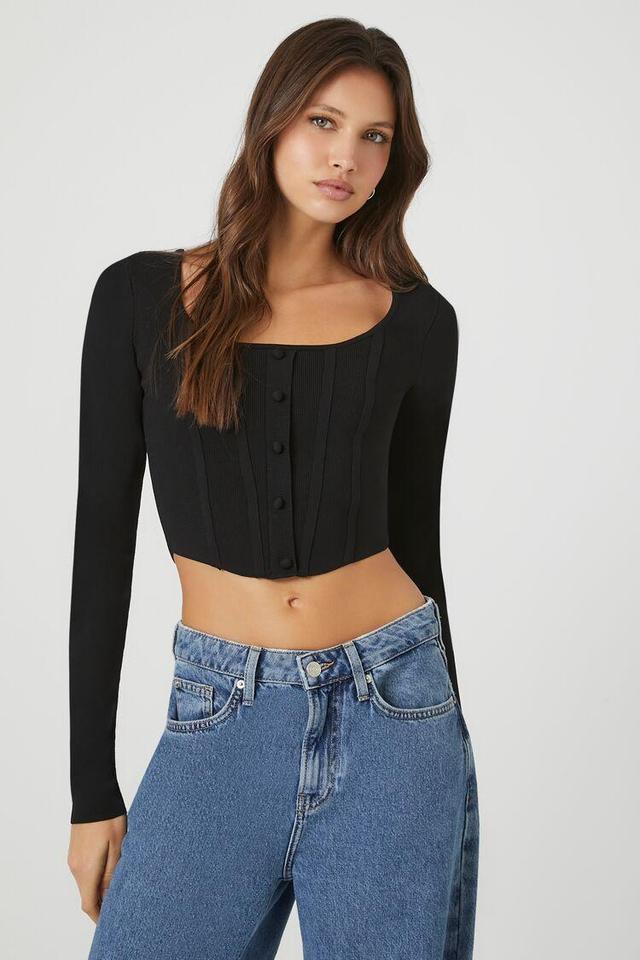 Sweater-Knit Seam Crop Top | Forever 21 Product Image