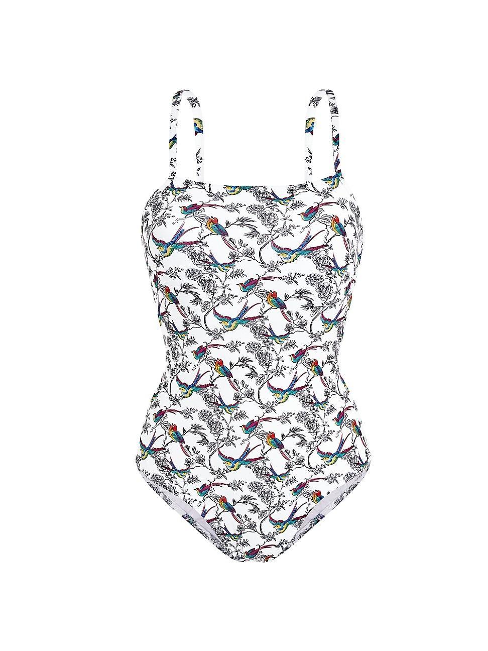 Womens Rainbow Birds One-Piece Swimsuit Product Image