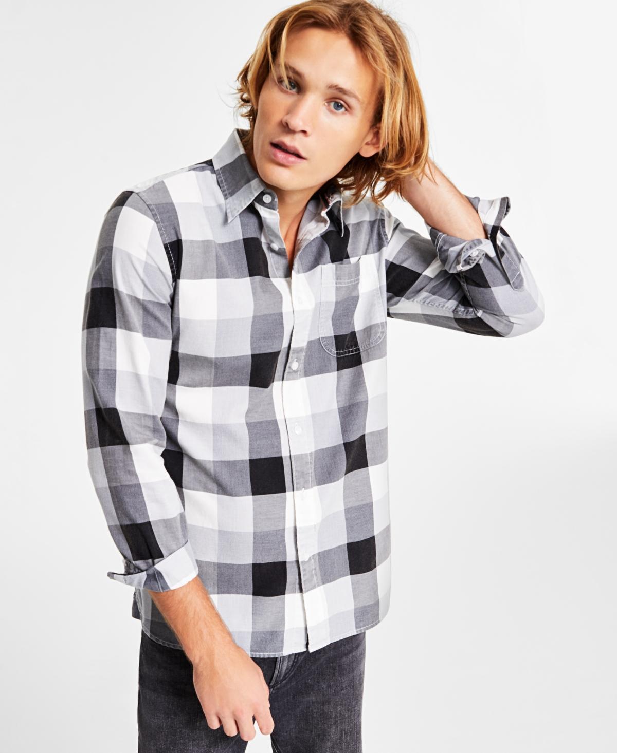 Sun + Stone Mens Burke Regular-Fit Plaid Button-Down Shirt, Created for Macys Product Image