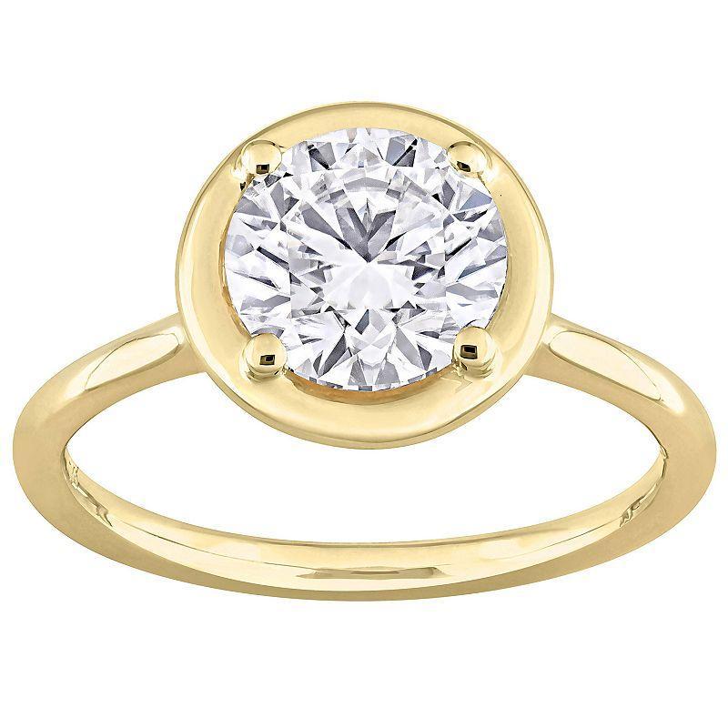 Stella Grace 10k Yellow Gold Lab-Created Moissanite Round-Shaped Engagement Ring, Womens 10k Gold Product Image