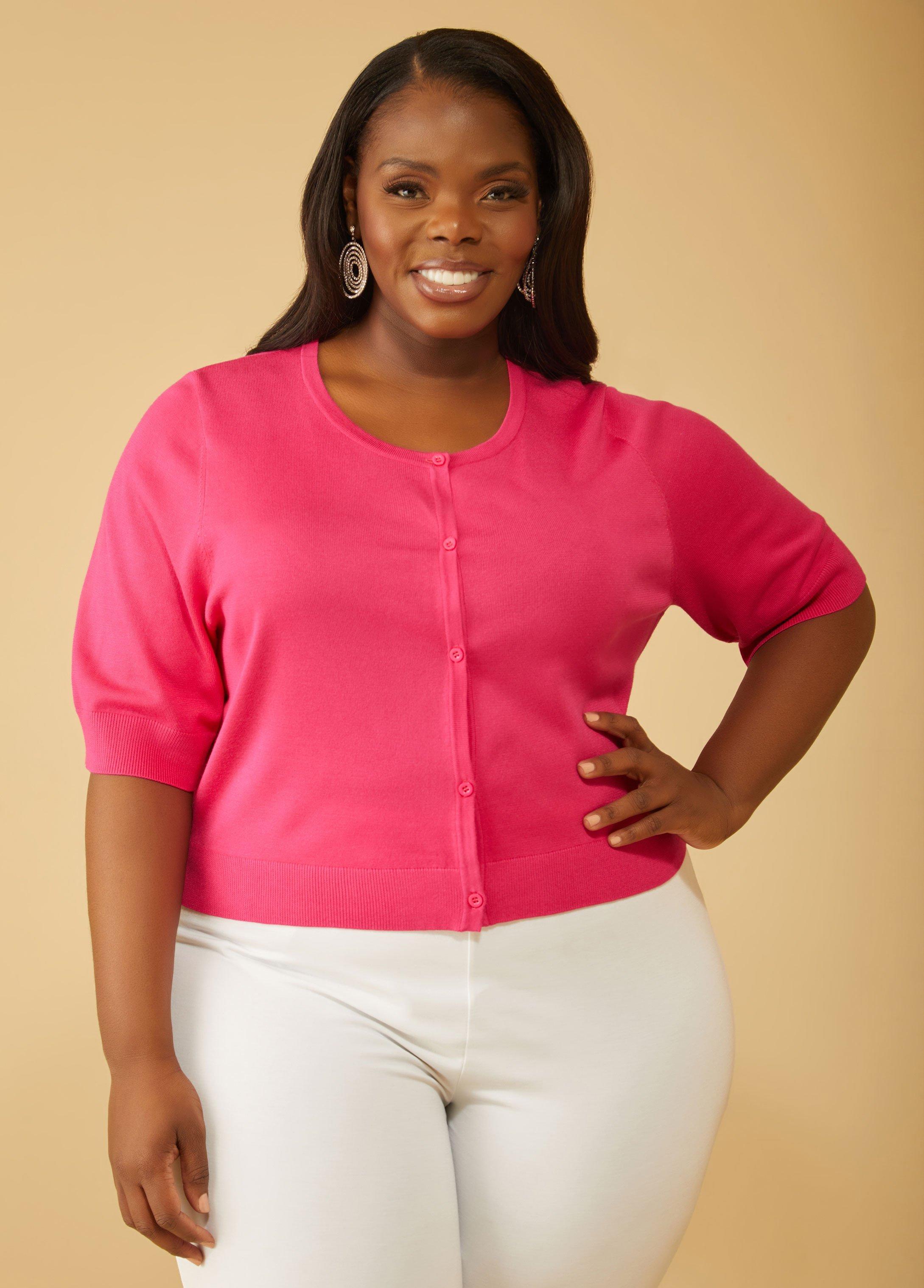 Plus Size Cropped Cardigan Ashley Stewart product image