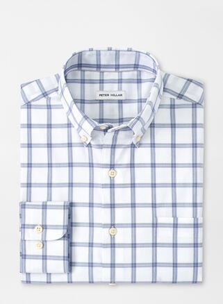 Peter Millar Mens Gorham Crown Lite Cotton-Stretch Sport Shirt | Color: White | Size: L Product Image