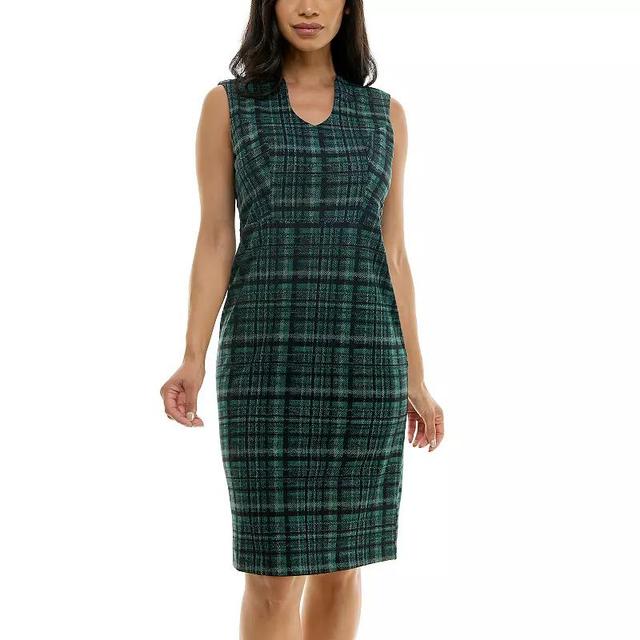 Womens Nina Leonard U-Neck Midi Sheath Dress Product Image