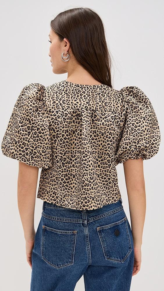 English Factory Bow Detailed Puff Sleeve Top | Shopbop Product Image