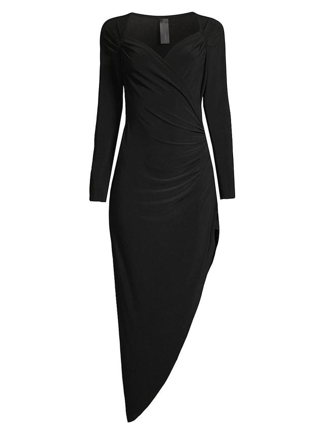 Norma Kamali Long Sleeve Asymmetric Hem Cocktail Dress Product Image