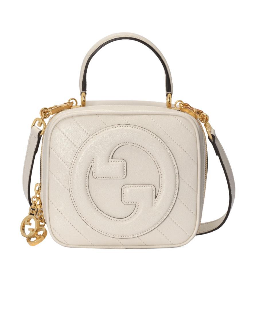 GUCCI Blondie Small Leather Shoulder Bag In Beige Product Image