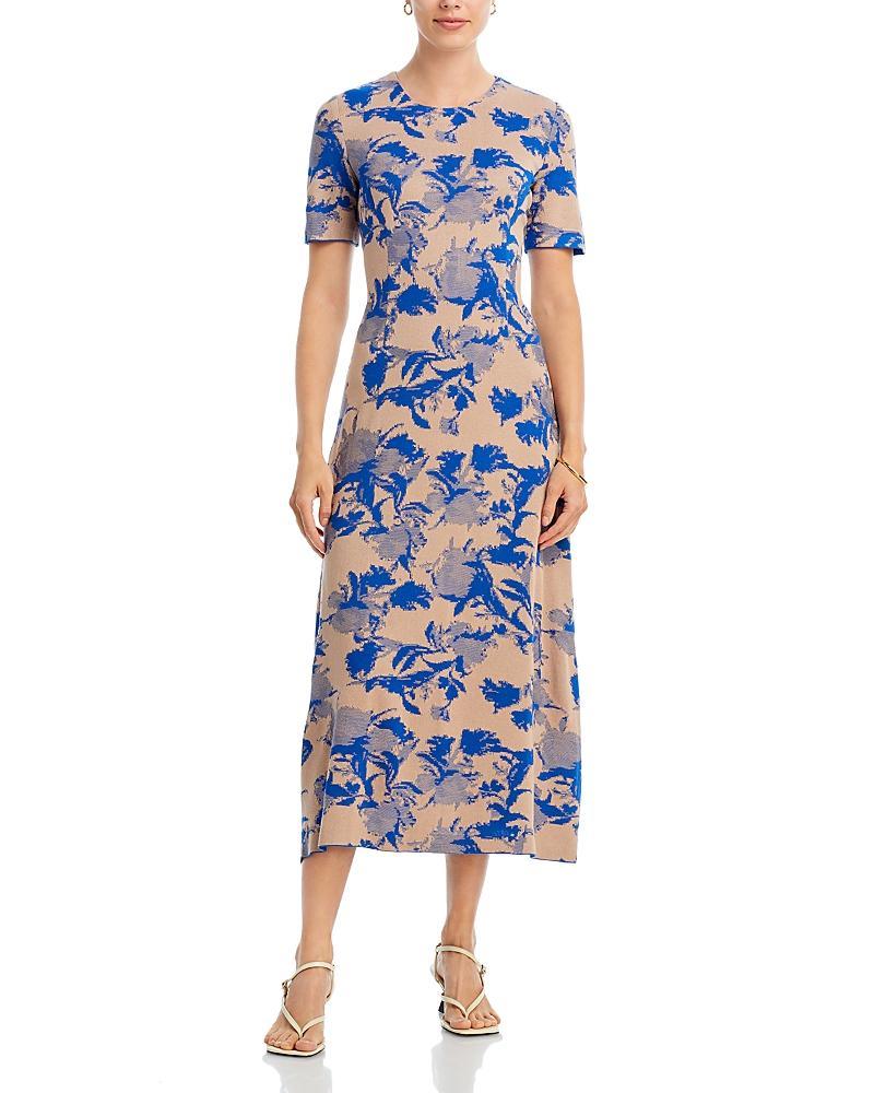 Misook Floral Jacquard Soft Knit A Line Dress Product Image