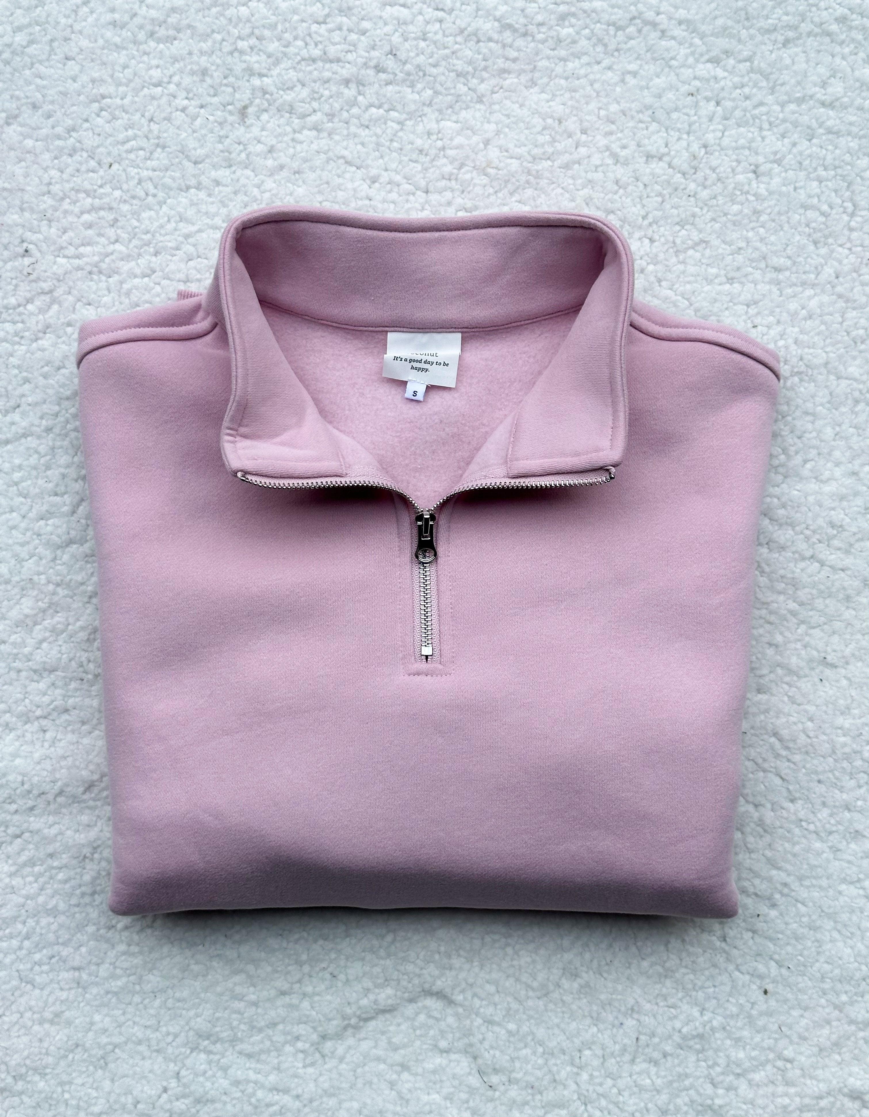 Mauve Mist Basic Blank Quarter-Zip Sweatshirt Product Image