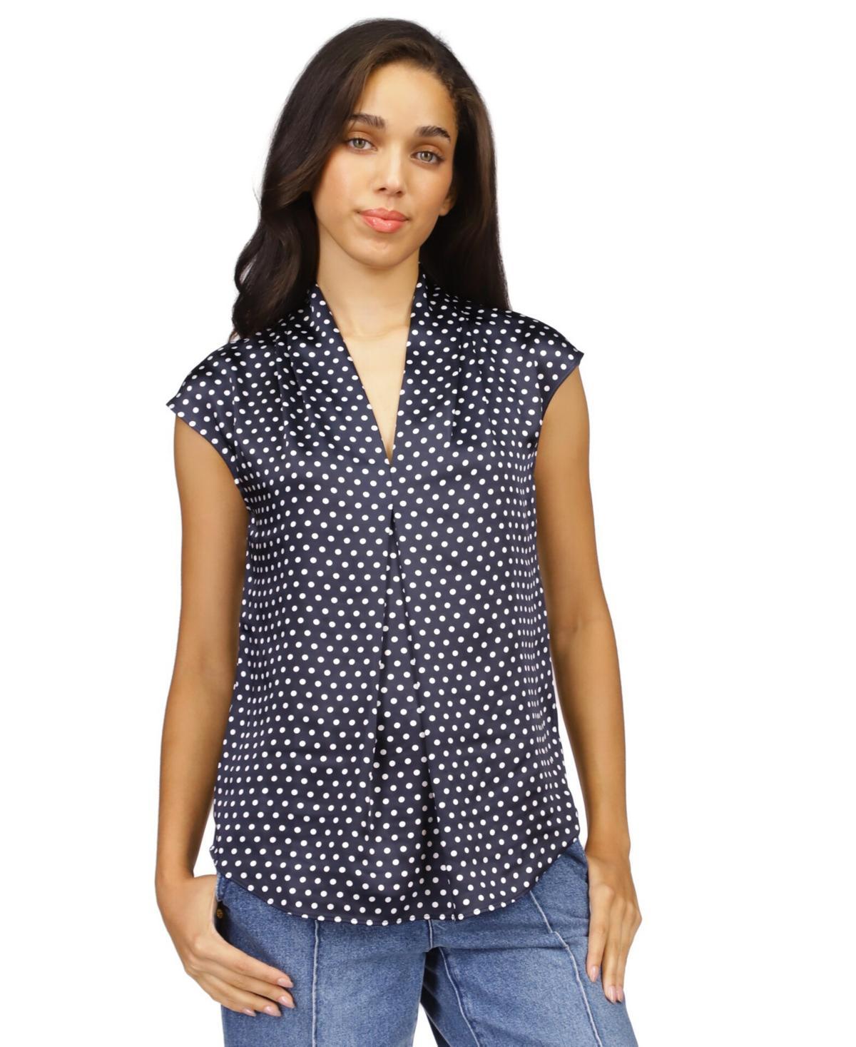 Michael Michael Kors Womens Dot Print V-Neck Top Product Image