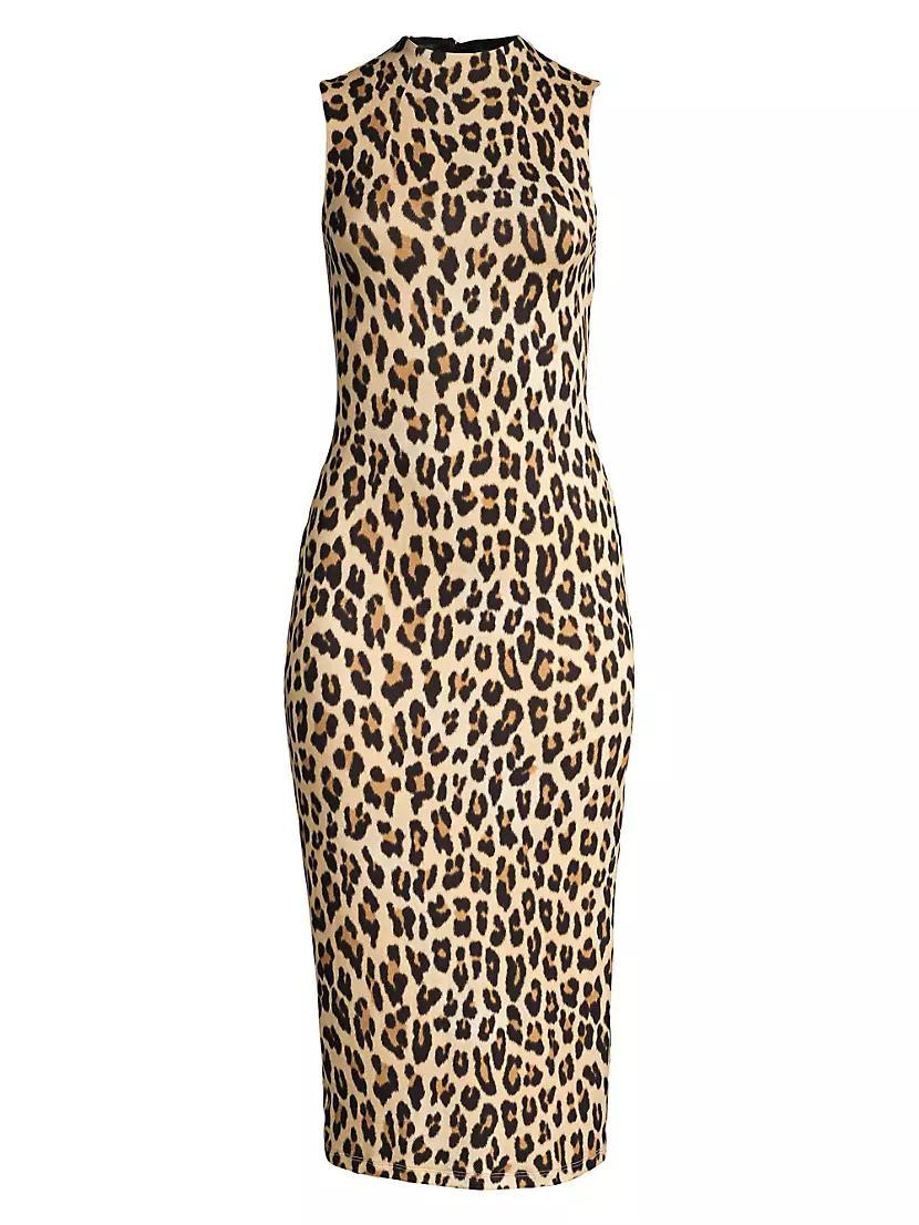 Delora Leopard Sleeveless Bodycon Dress Product Image