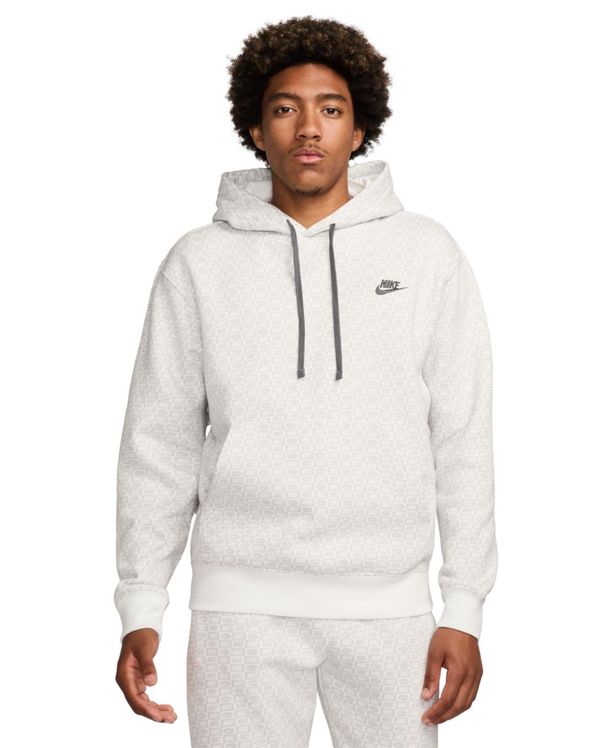 Mens Nike Sportswear Patterned Club Fleece Pullover Hoodie Product Image