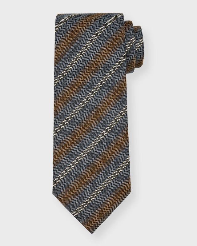 Mens Textured Stripe Silk Tie Product Image