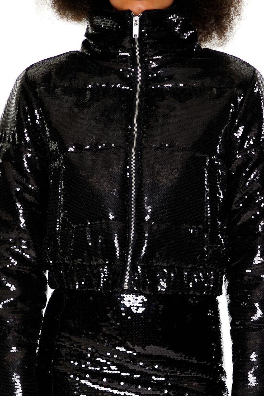 Sequin Zip-Up Puffer Jacket | Forever 21 Product Image