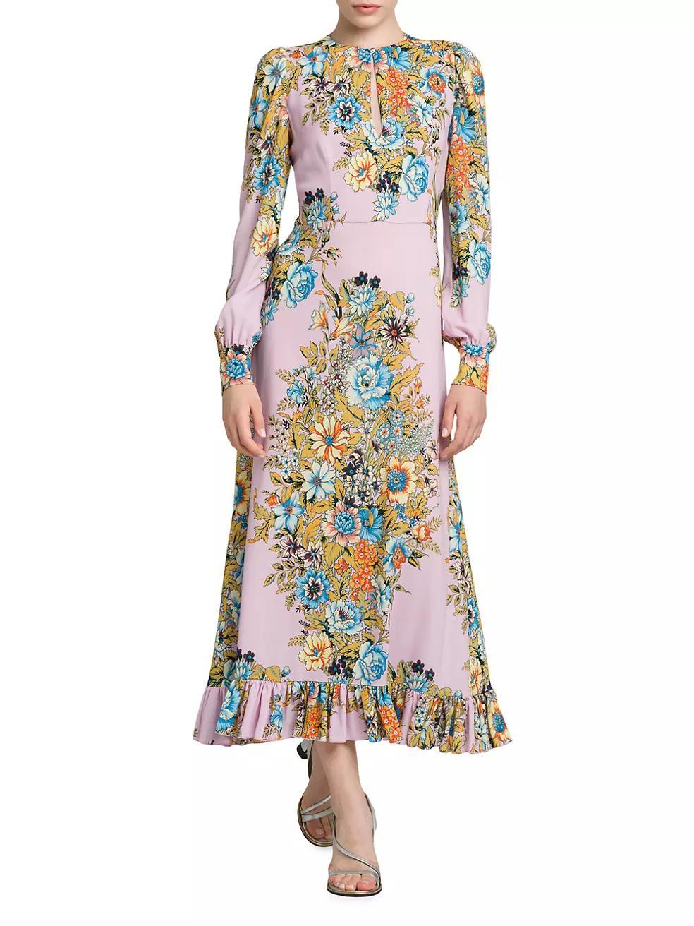 Floral Cut-Out Midi-Dress Product Image