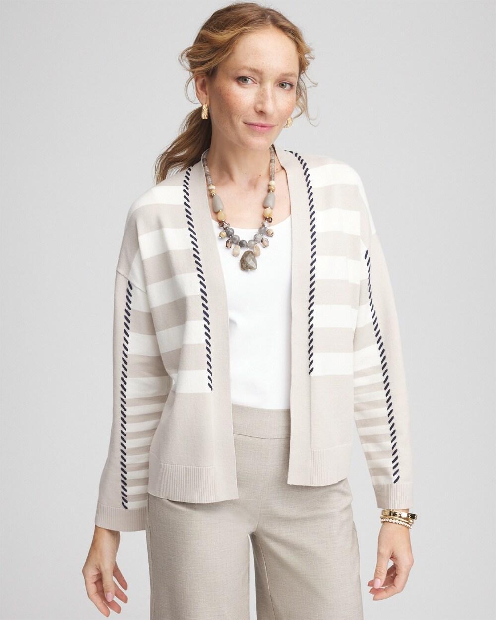 Women's Striped Cardigan Sweater Product Image