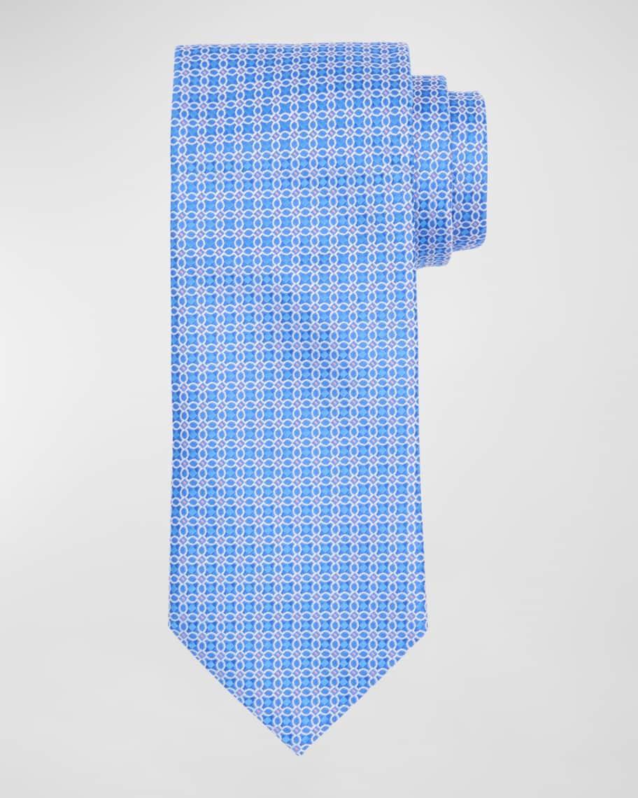 Men's Geometric Jacquard Silk Tie Product Image