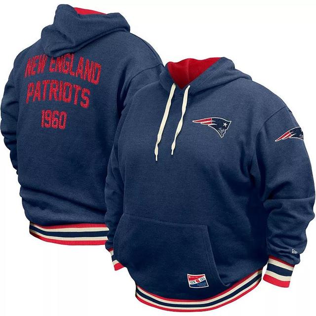 Mens New Era New England Patriots Big & Tall NFL Pullover Hoodie Blue Product Image