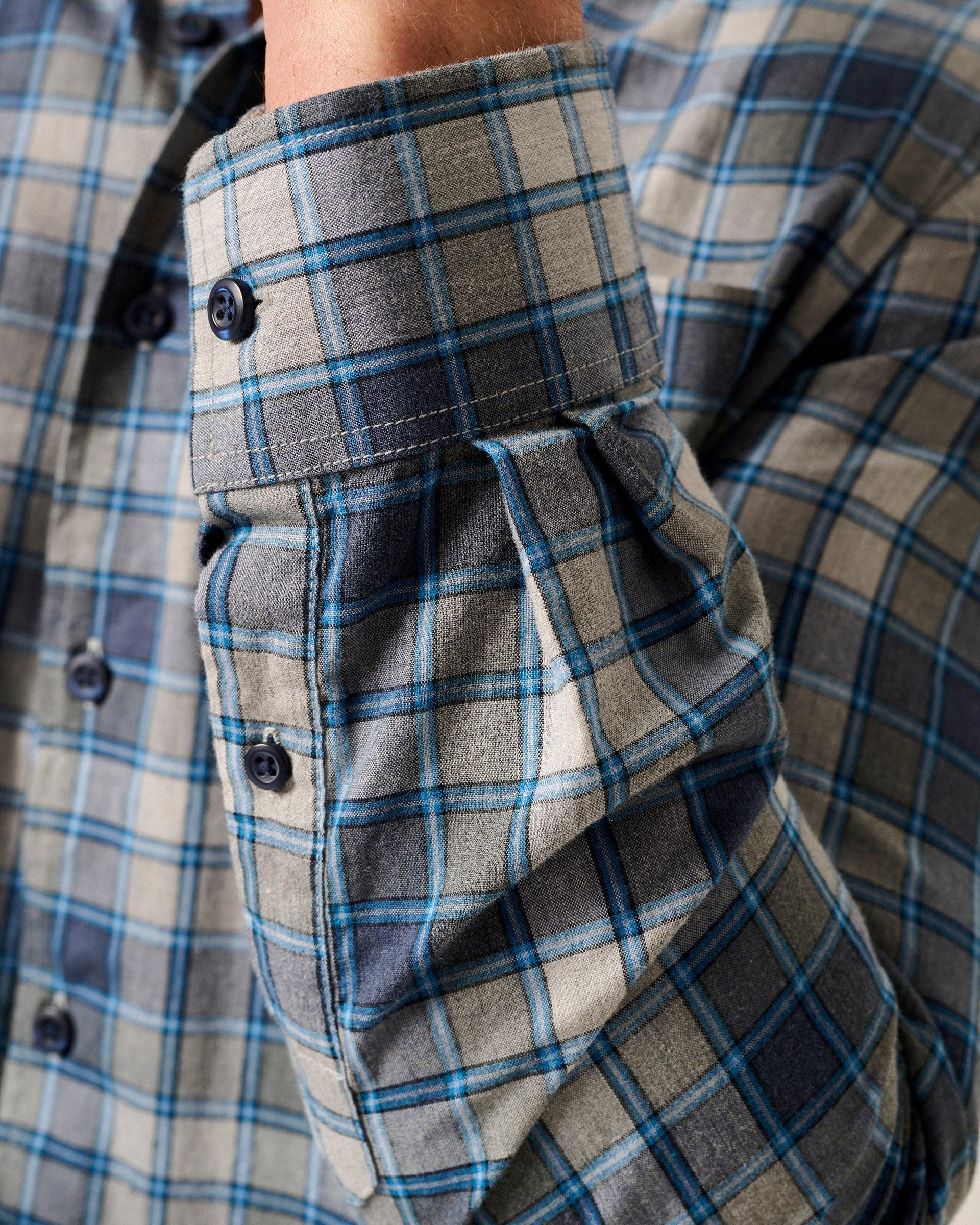 johnnie-O Tucked Cotton Blend Button Up Shirt - Benjamin Product Image