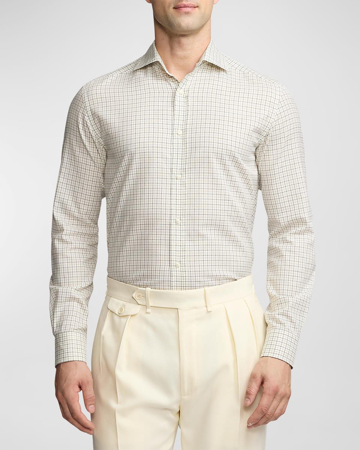 Mens Herringbone Cotton Button-Front Shirt Product Image