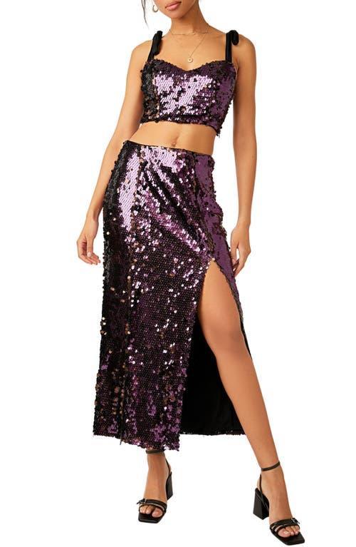 Free People Star Bright Sequin Two-Piece Crop Top & Midi Skirt Product Image