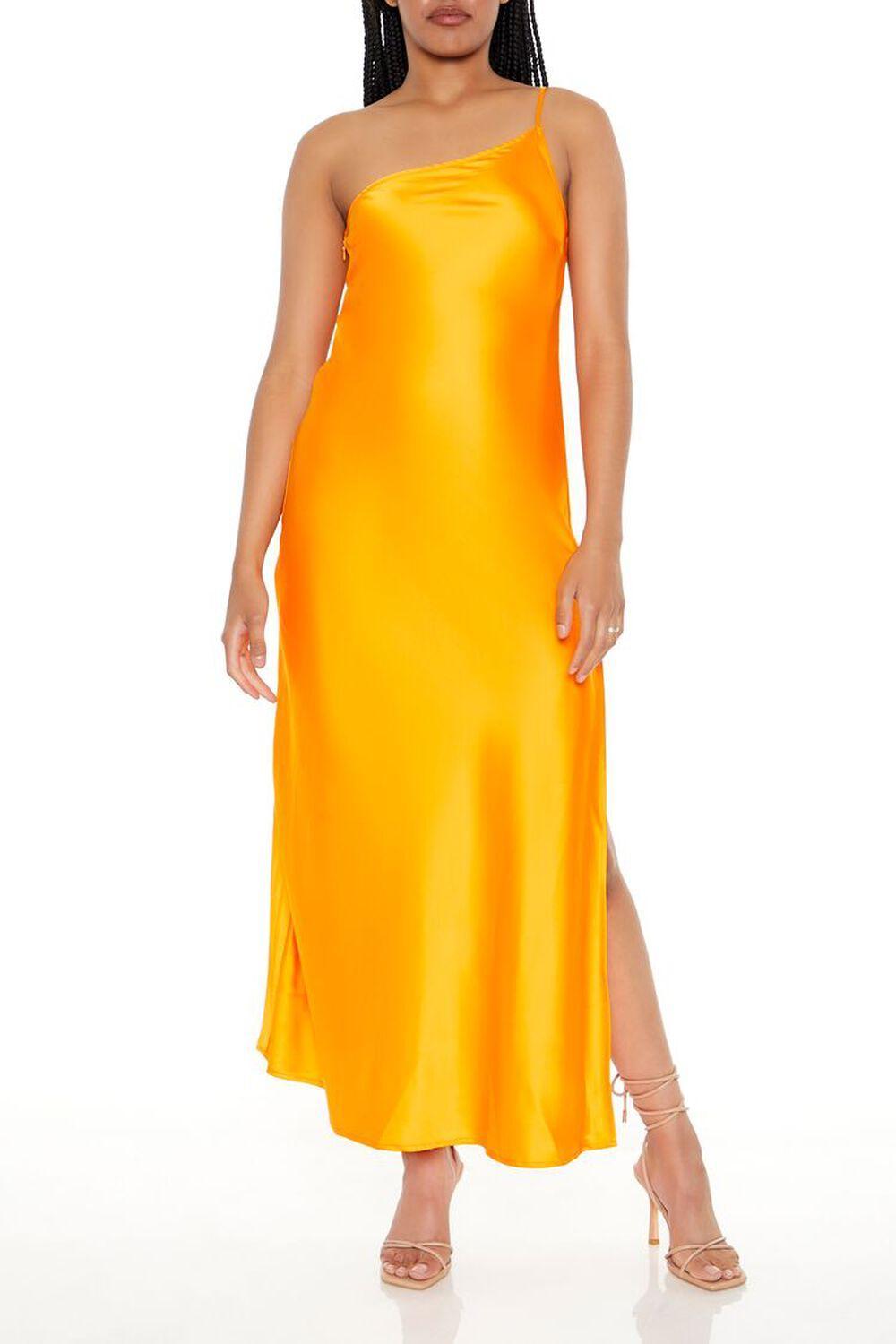 One-Shoulder Slit Maxi Dress | Forever 21 Product Image