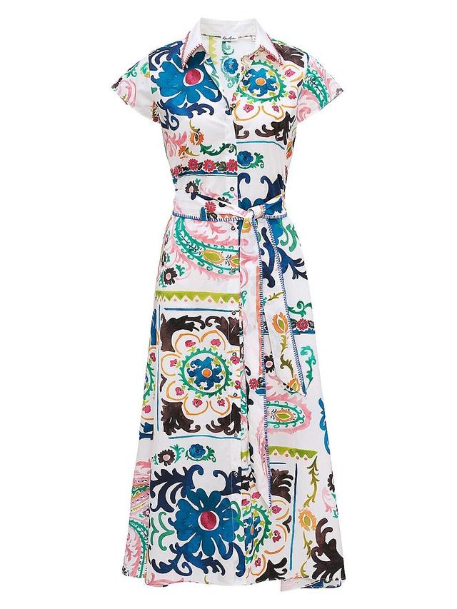 Womens Vivianne Paisley Floral Cotton Shirtdress Product Image