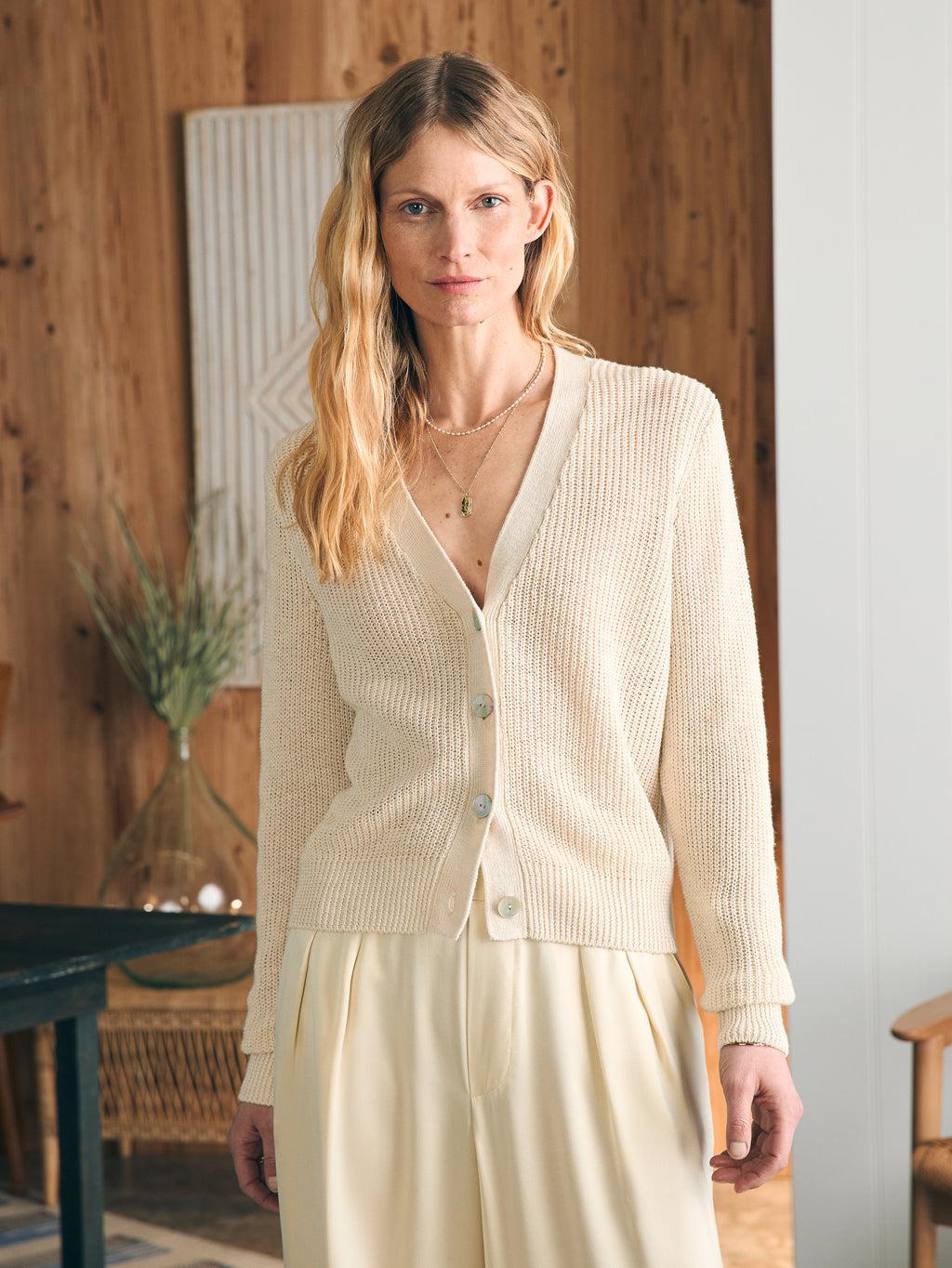 Miramar Linen Cardigan - Summer Sand Product Image