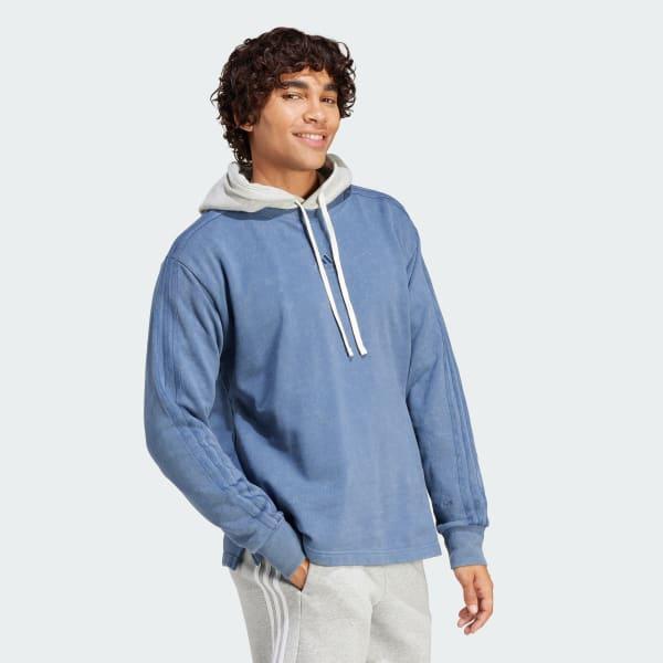 ALL SZN French Terry 3-Stripes Garment Wash Crew Sweatshirt Product Image