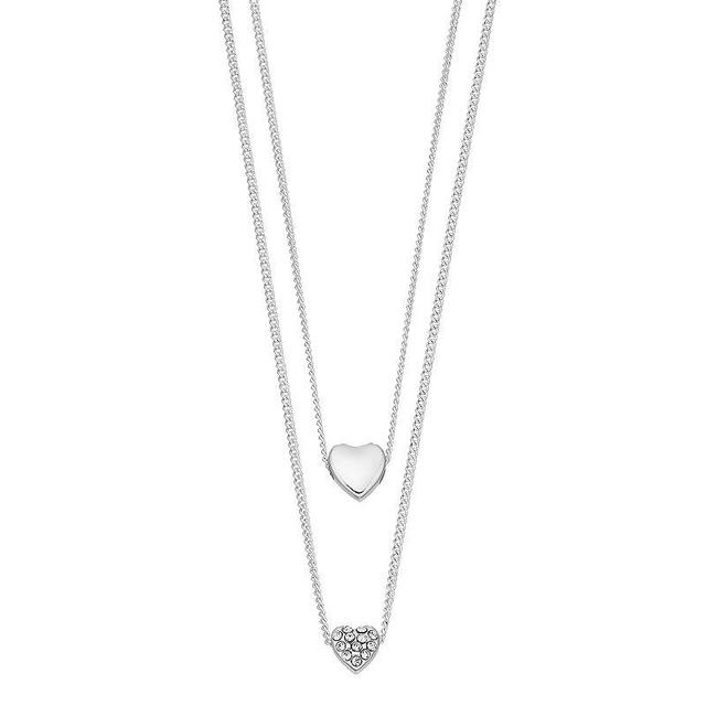 LC Lauren Conrad Layered Heart Necklace, Womens, Silver Product Image