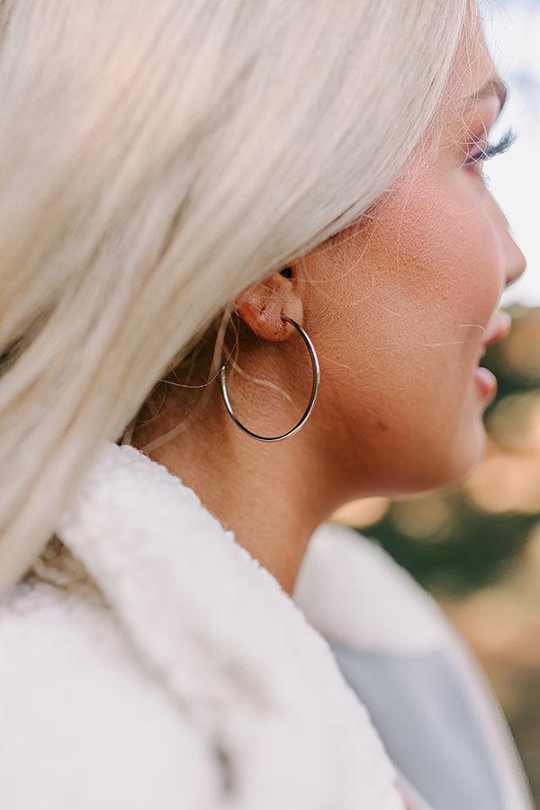 Trading Up Hoop Earrings in Silver Product Image