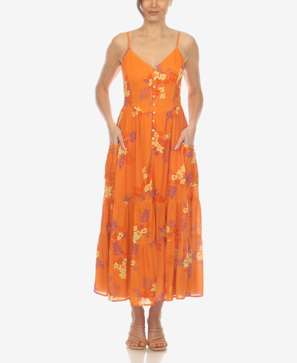 Women's V-neck Floral Print Maxi Dress Product Image