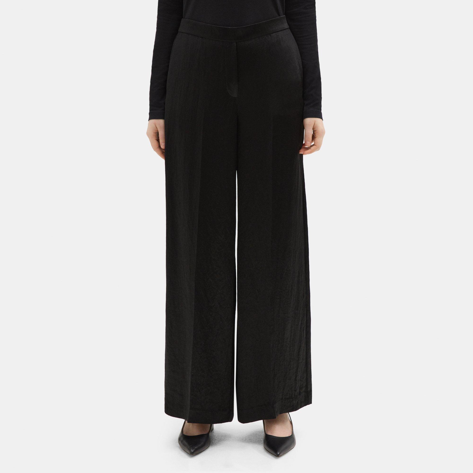 Satin Relaxed Pull-On Pant | Theory Outlet Product Image