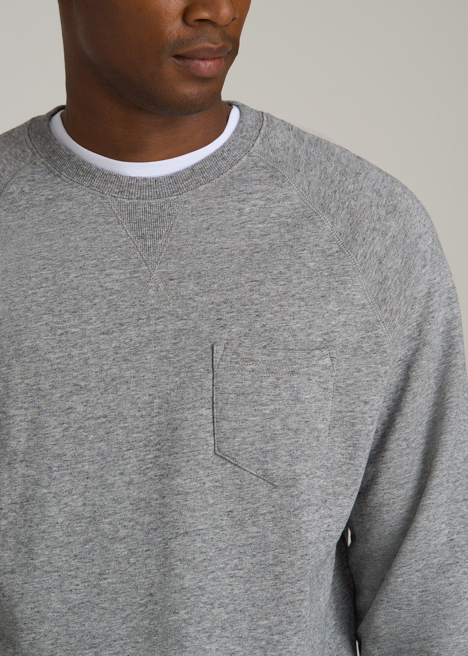 Wearever 2.0 French Terry Crewneck Sweatshirt for Tall Men in Heathered Grey Product Image