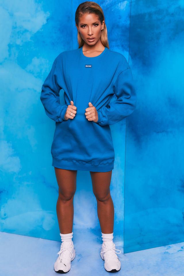 Recover Ribbed Longline Sweatshirt in Blue Product Image