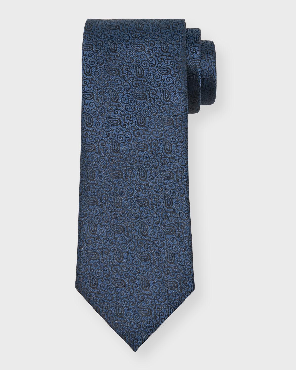 Mens 100 Fili Silk Paisley Jacquard Tie Product Image