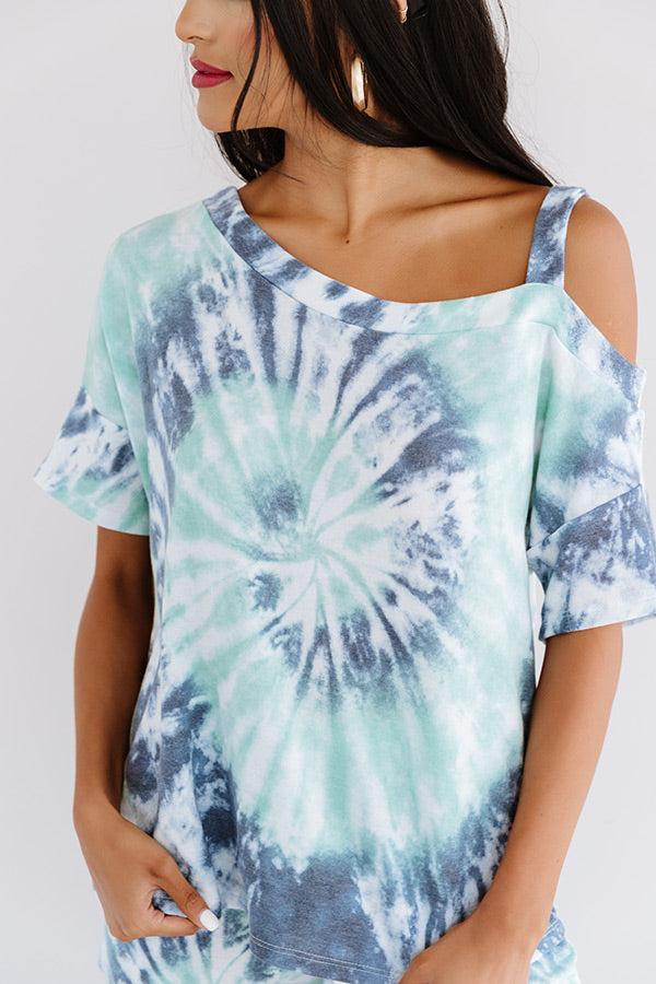 Go Getter Tie Dye Shift Top In Aqua Product Image