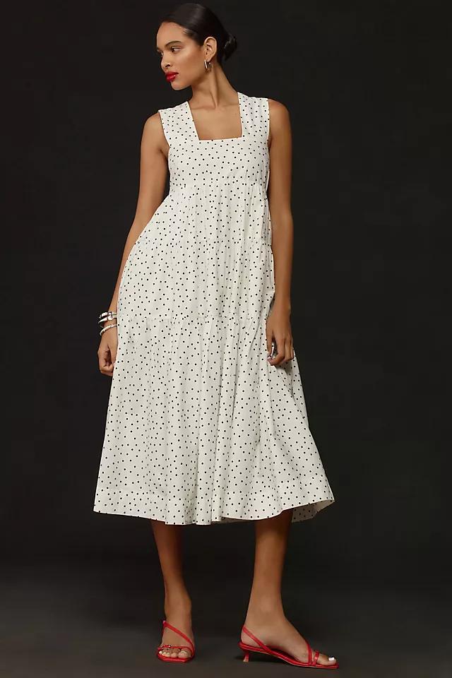 The Helena Square-Neck Tiered Midi Dress: Smocked Edition Product Image