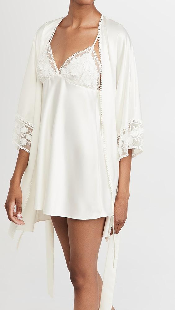 Flora Nikrooz Kylie Charmeuse Wrap with Lace | Shopbop Product Image