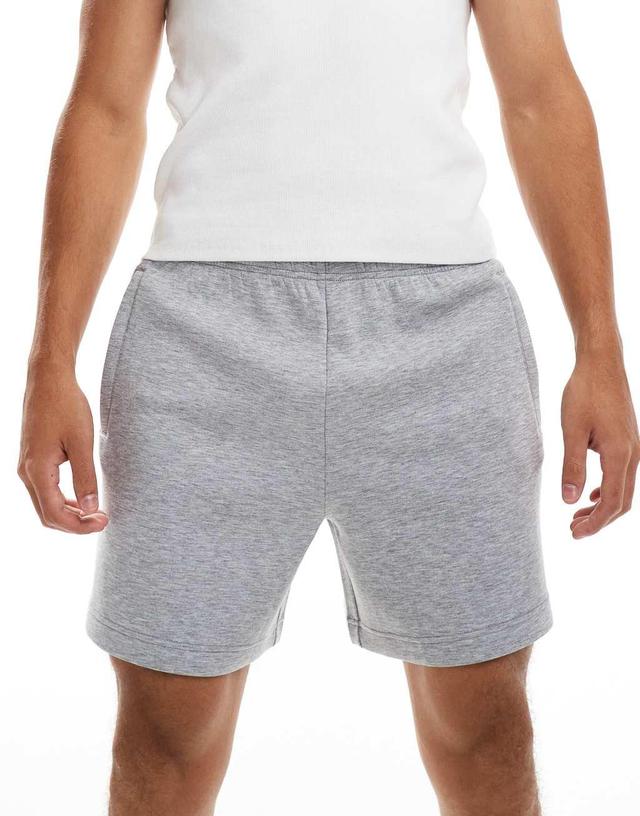 ASOS 4505 Icon 7 inch quick dry performance fleece sweatshirt fabric shorts in heather gray Product Image