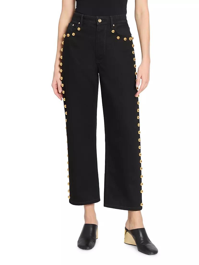 Studded Straight-Leg Jeans Product Image