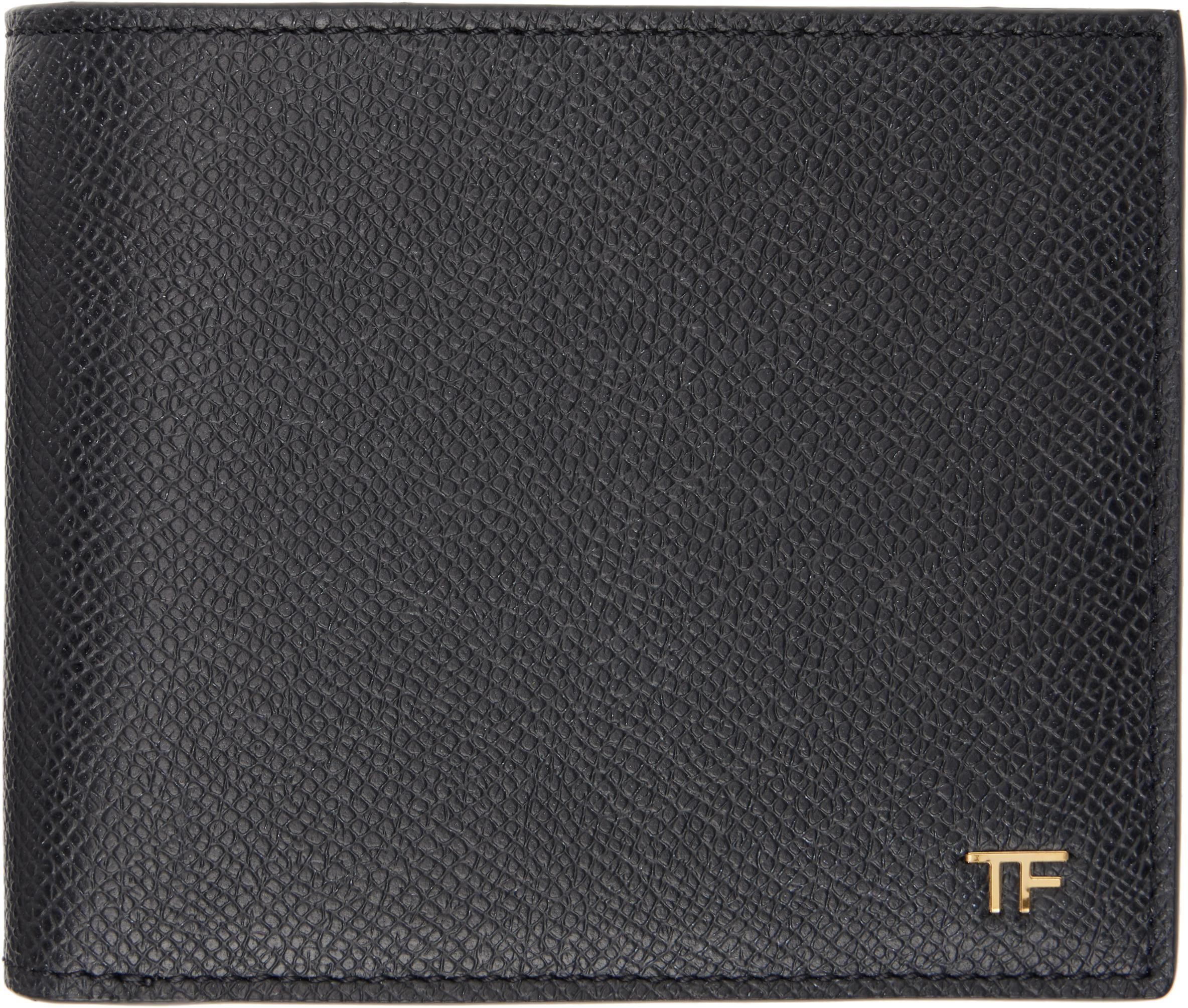 TOM FORD Black Small Grain Leather Bifold Wallet Product Image