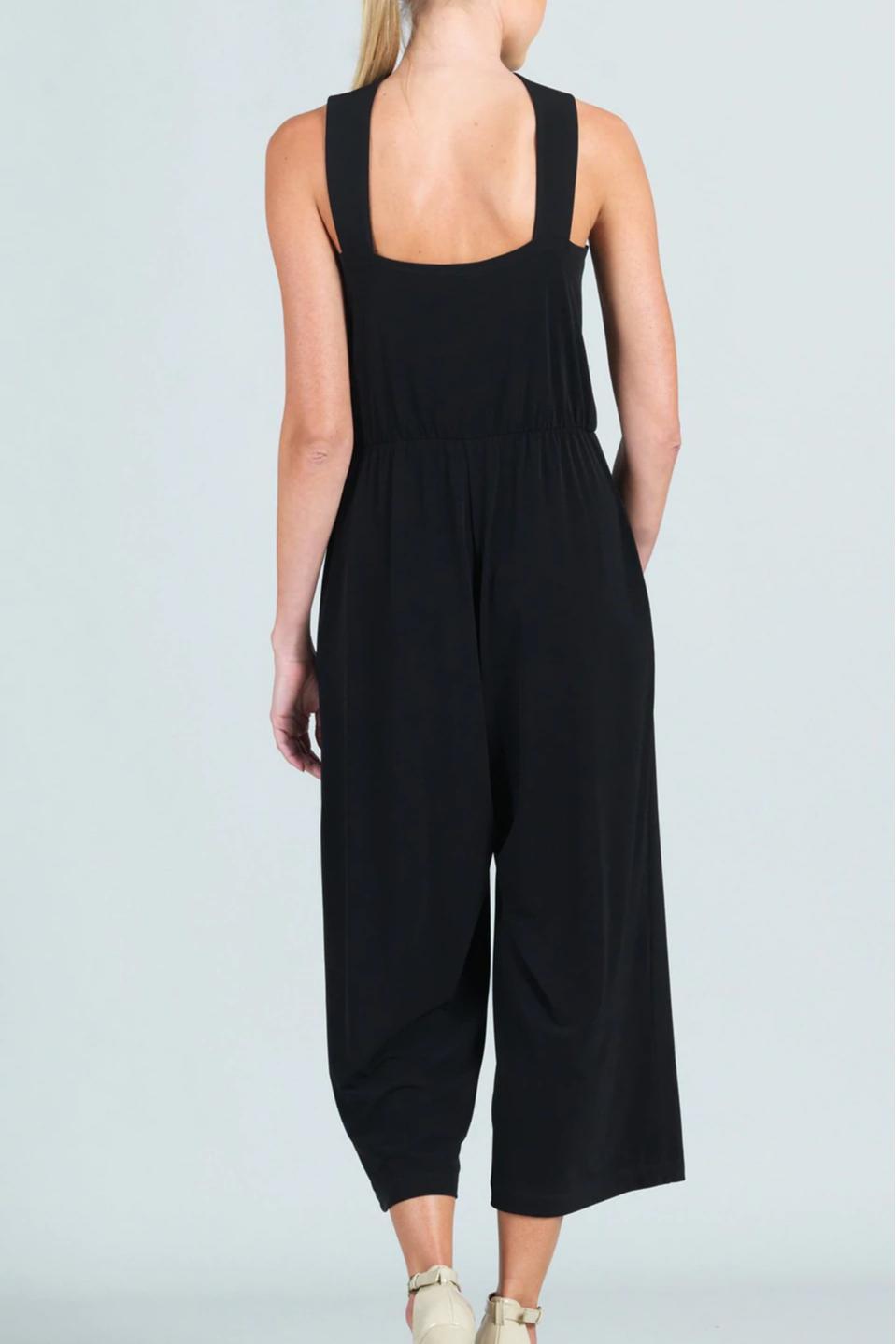 Cross-Front Cropped Jumpsuit Product Image