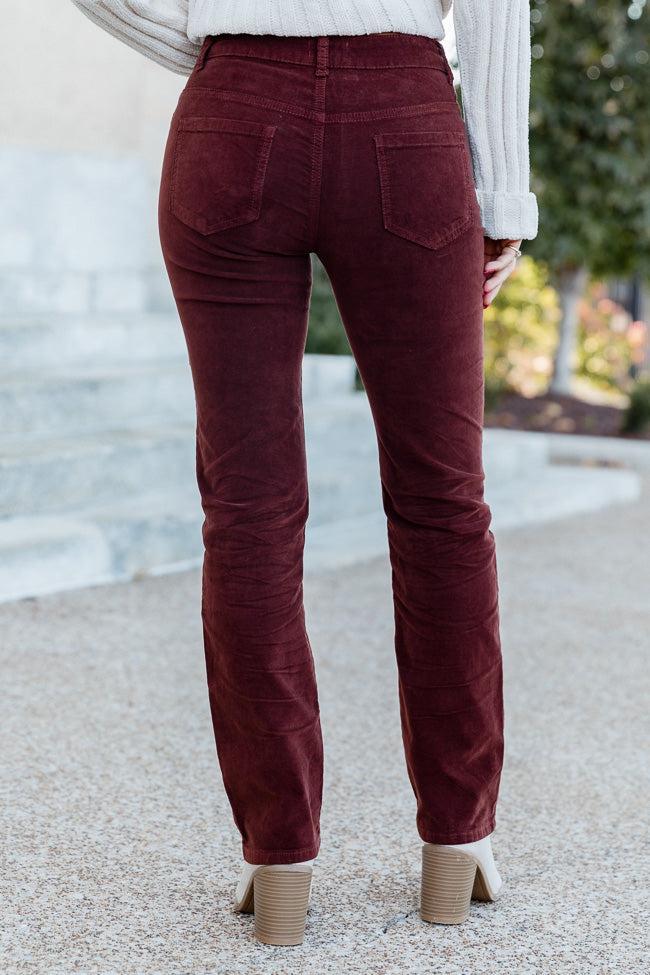 On The Run Brown Velvet Jeans FINAL SALE Product Image