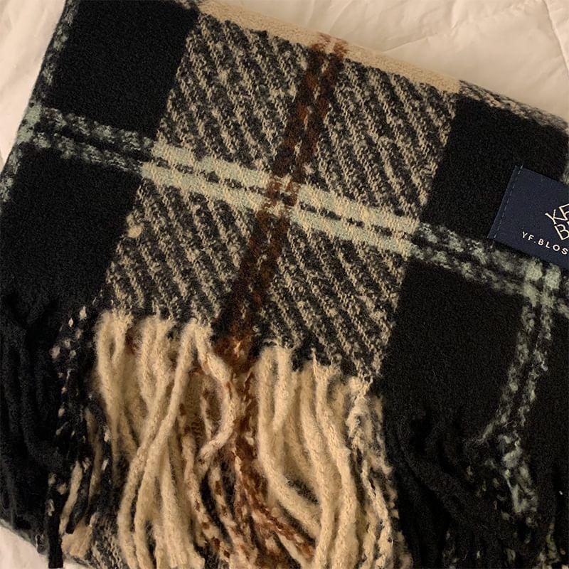 Plaid Fringed Scarf Product Image